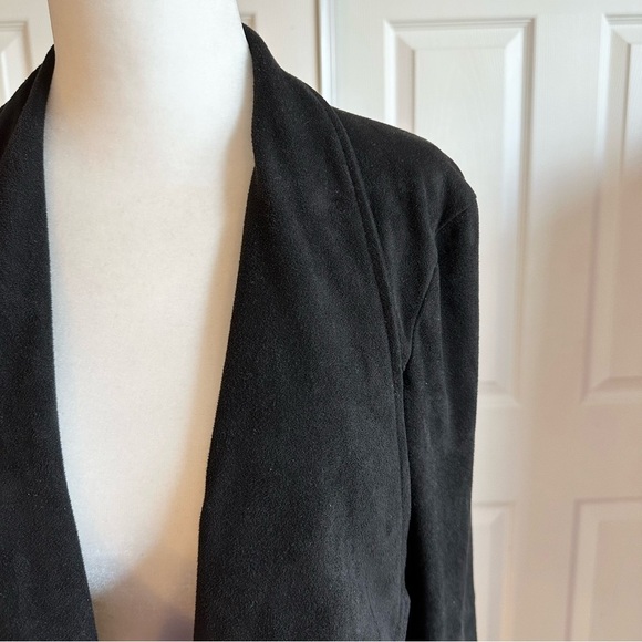 BB Dakota Black Faux Suede Stretch Cropped Jacket with Tie Back - Picture 3 of 9